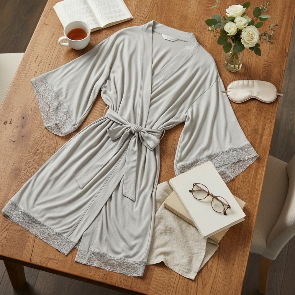 The Paisley Box Women's Jersey Lace Robe size 3x, 26-28